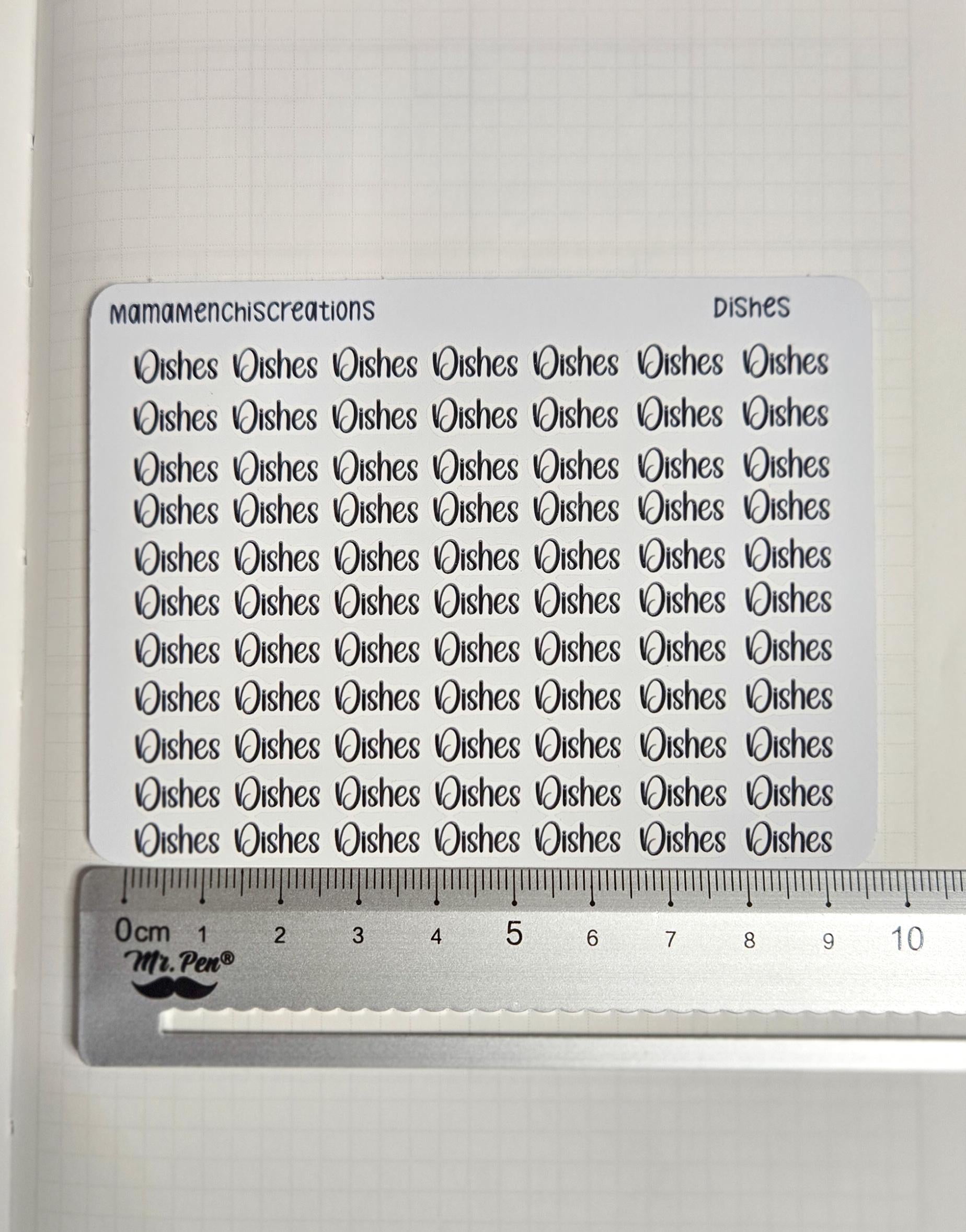 Dishes Sweary and non-sweary Bujo Journal Planner deco Sticker Sheet