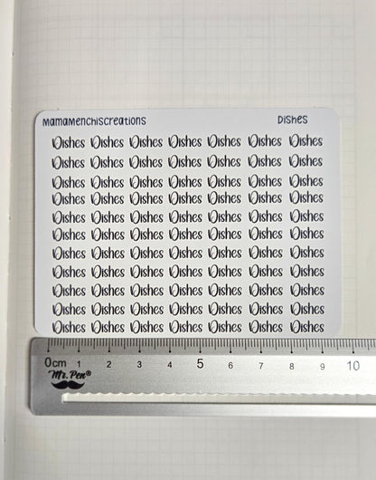 Dishes Sweary and non-sweary Bujo Journal Planner deco Sticker Sheet