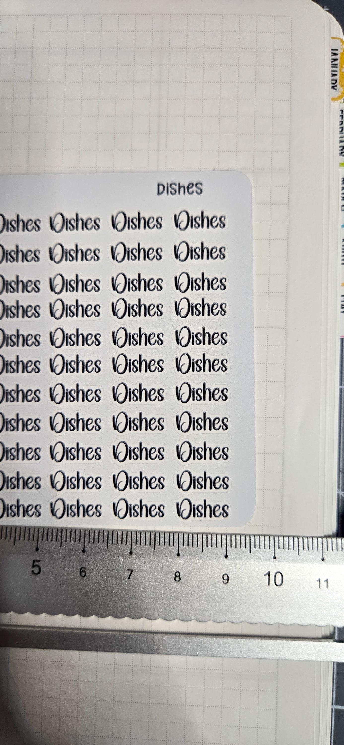 Dishes Sweary and non-sweary Bujo Journal Planner deco Sticker Sheet