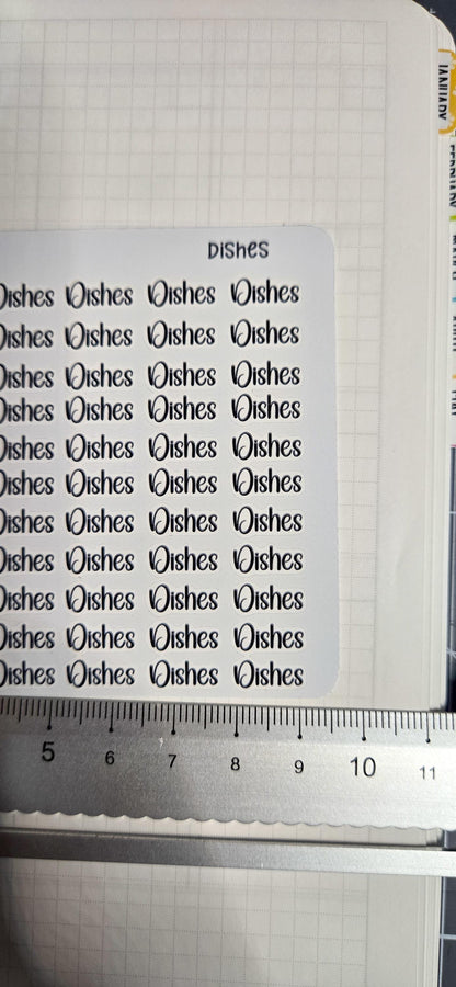 Dishes Sweary and non-sweary Bujo Journal Planner deco Sticker Sheet