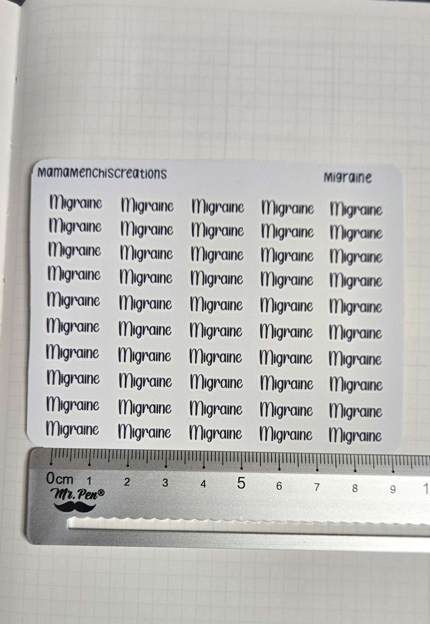 Migraine/ Headache Bujo Journal Planner deco Sticker Sheet