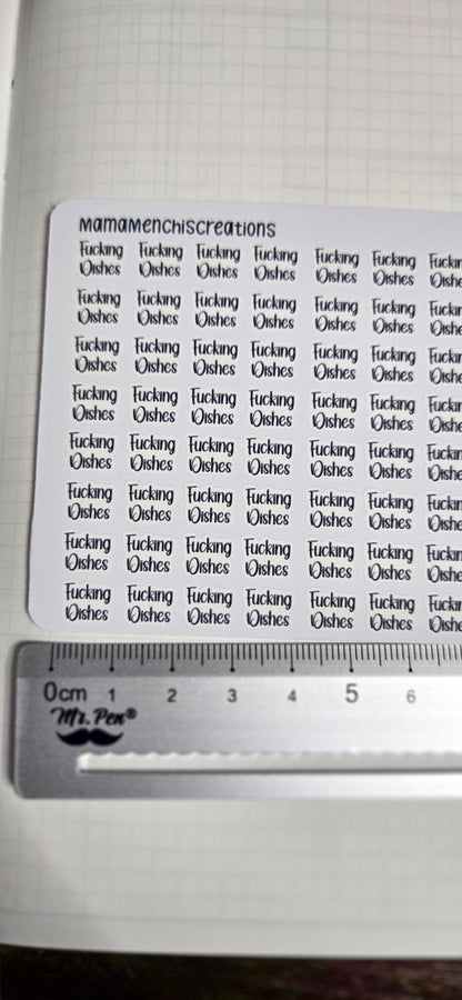 Dishes Sweary and non-sweary Bujo Journal Planner deco Sticker Sheet
