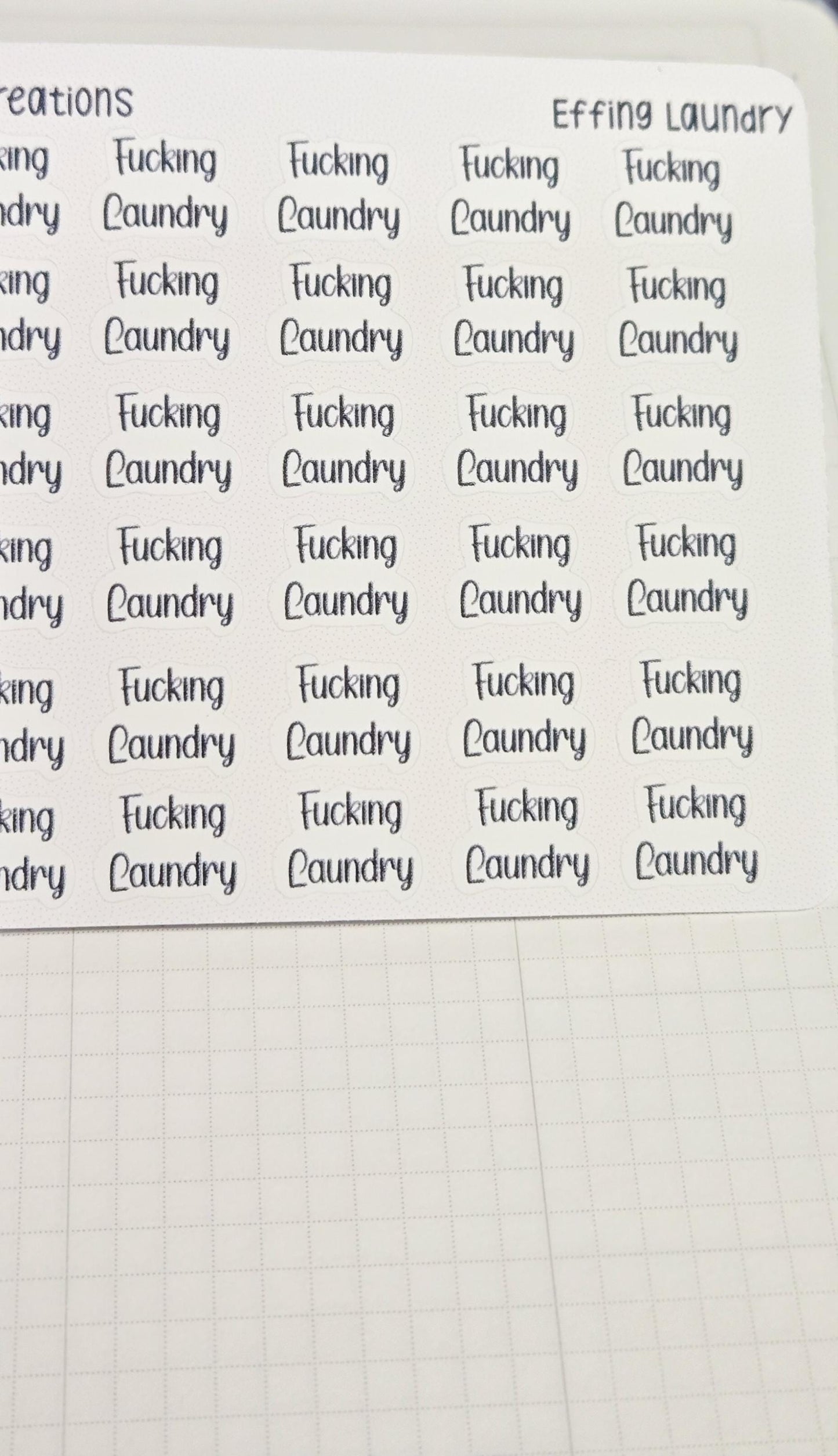 Laundry Sweary and non-sweary Bujo Journal Planner Functional Sticker Sheet
