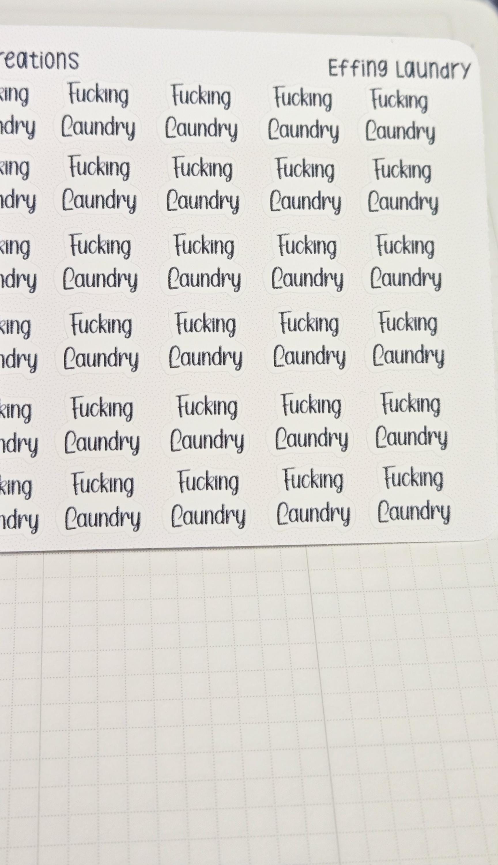 Laundry Sweary and non-sweary Bujo Journal Planner Functional Sticker Sheet