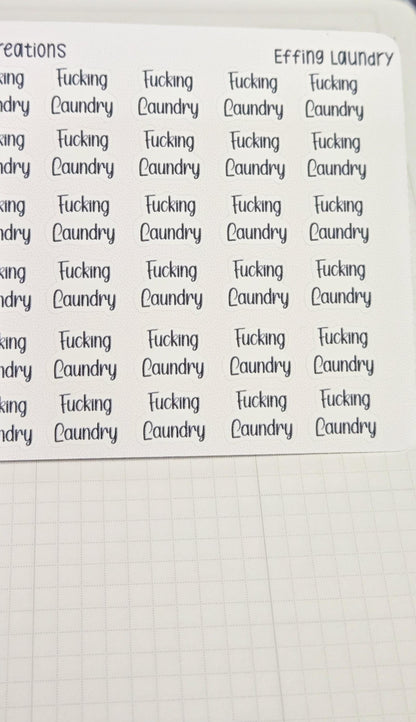 Laundry Sweary and non-sweary Bujo Journal Planner Functional Sticker Sheet