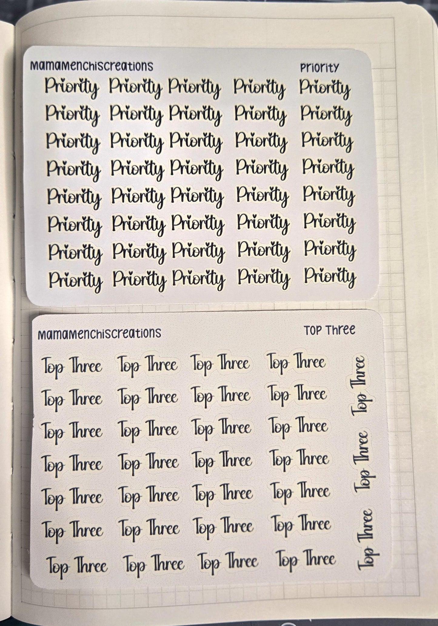 Priority and or Top Three Tracker Bujo Journal Planner Functional Sticker Sheet