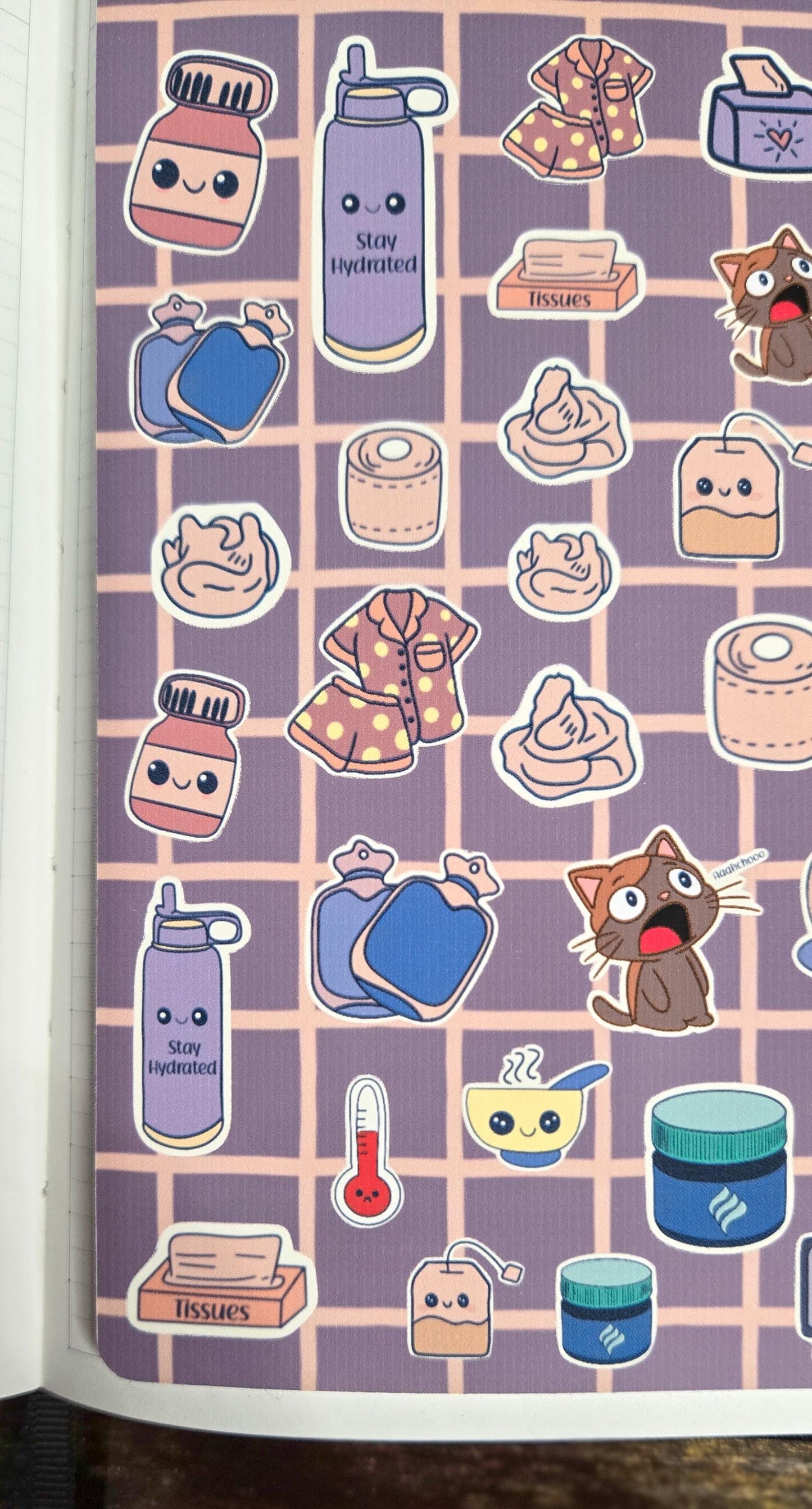 Influenza Cozy Sick Days Bujo Journal Planner Deco Sticker Sheet