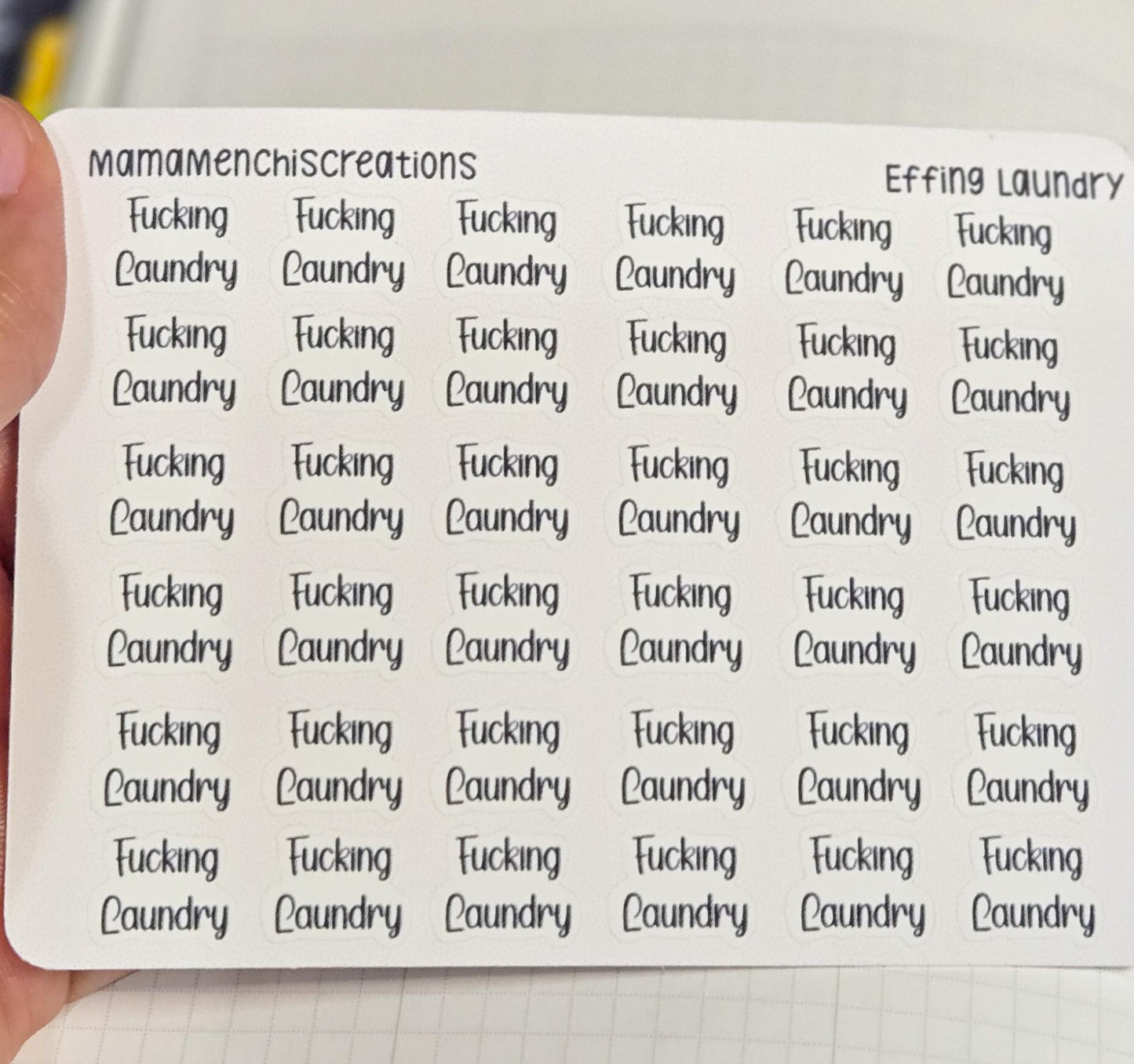 Laundry Sweary and non-sweary Bujo Journal Planner Functional Sticker Sheet