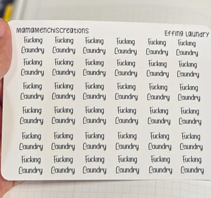 Laundry Sweary and non-sweary Bujo Journal Planner Functional Sticker Sheet