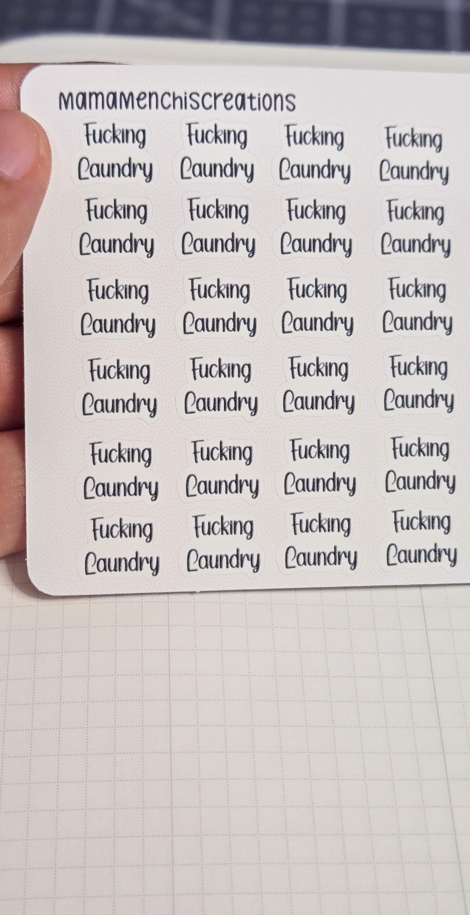 Laundry Sweary and non-sweary Bujo Journal Planner Functional Sticker Sheet