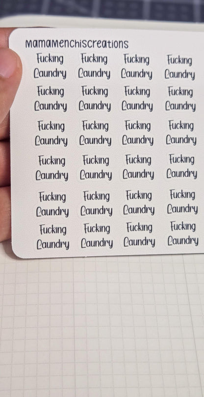 Laundry Sweary and non-sweary Bujo Journal Planner Functional Sticker Sheet
