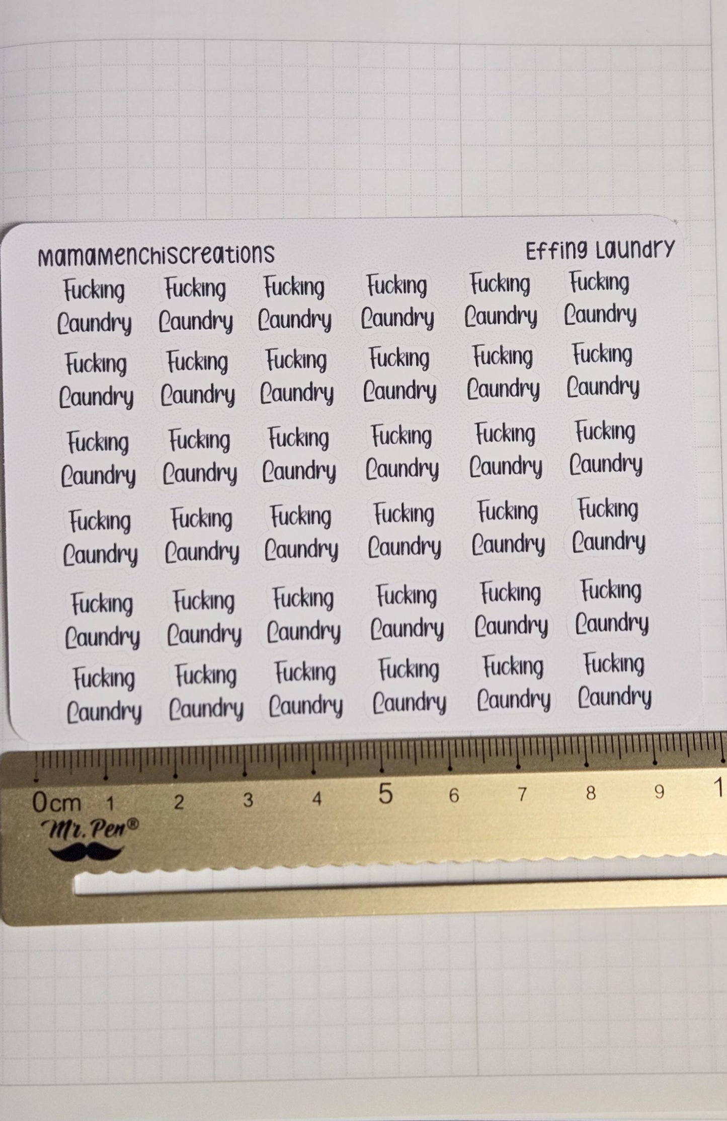 Laundry Sweary and non-sweary Bujo Journal Planner Functional Sticker Sheet