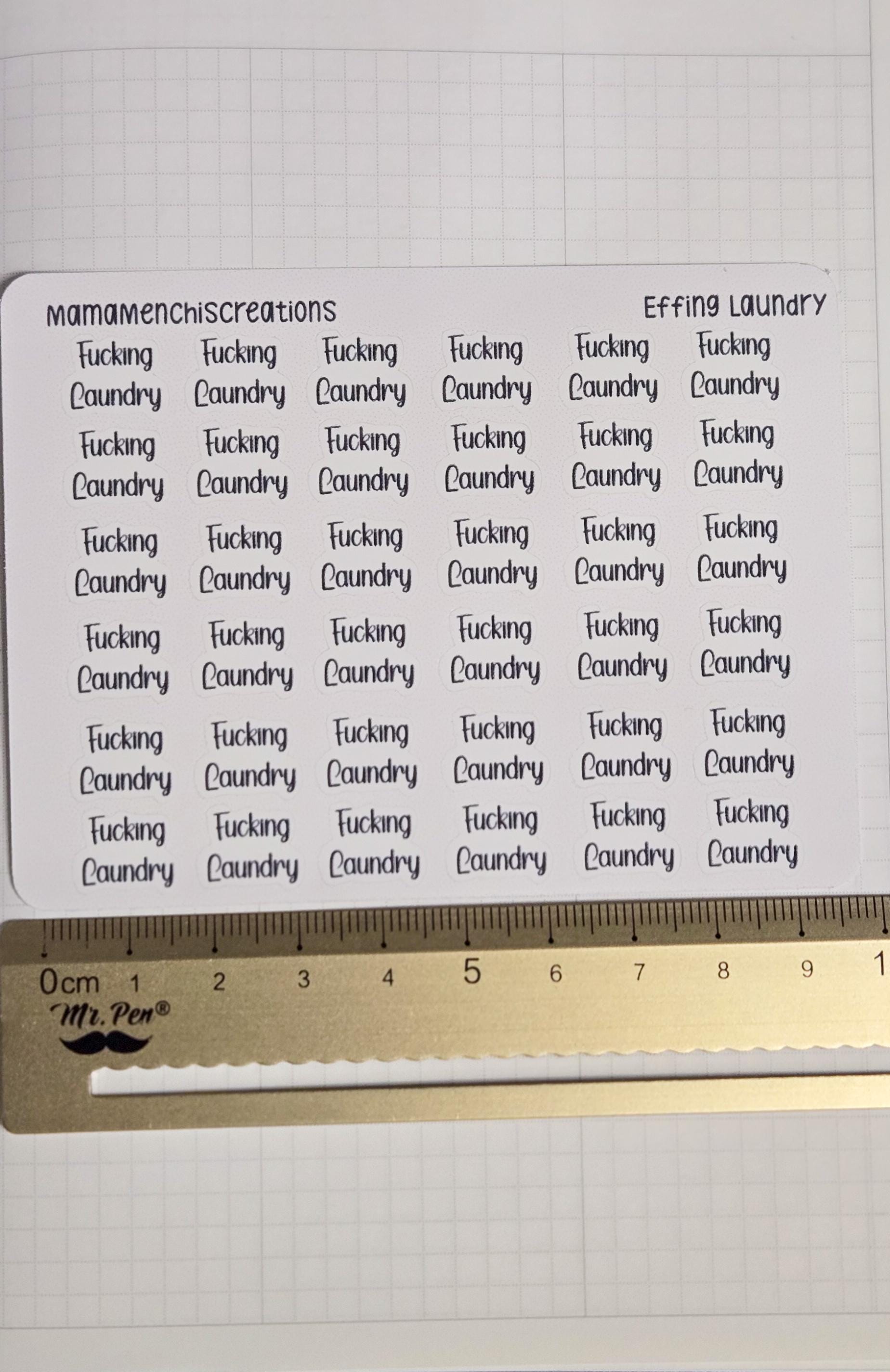 Laundry Sweary and non-sweary Bujo Journal Planner Functional Sticker Sheet