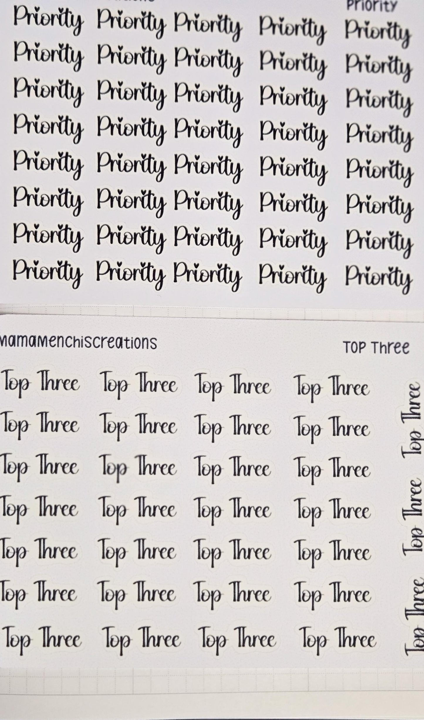 Priority and or Top Three Tracker Bujo Journal Planner Functional Sticker Sheet