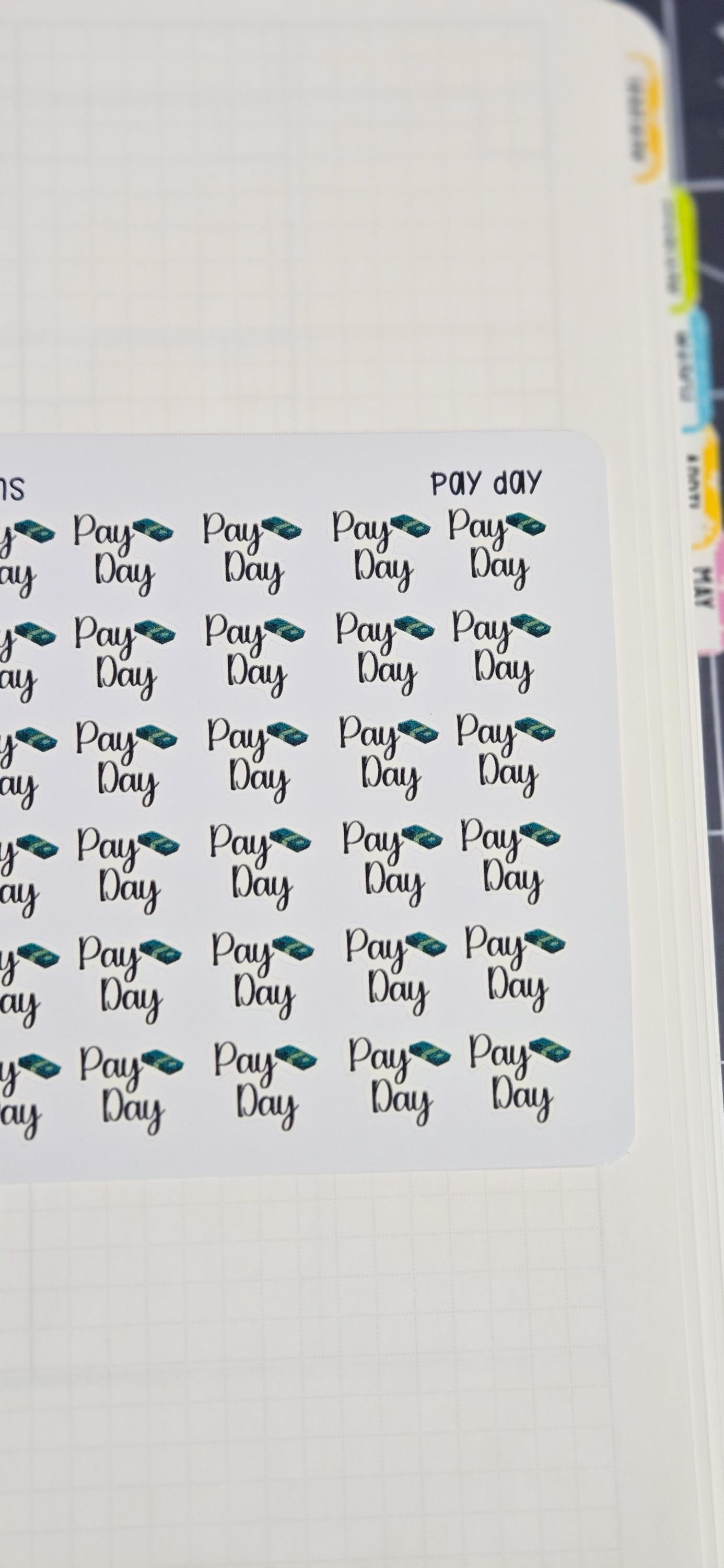 Pay Day Tracker Bujo Journal Planner Functional Sticker Sheet
