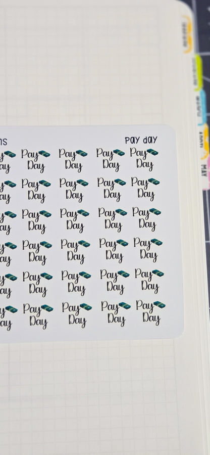 Pay Day Tracker Bujo Journal Planner Functional Sticker Sheet