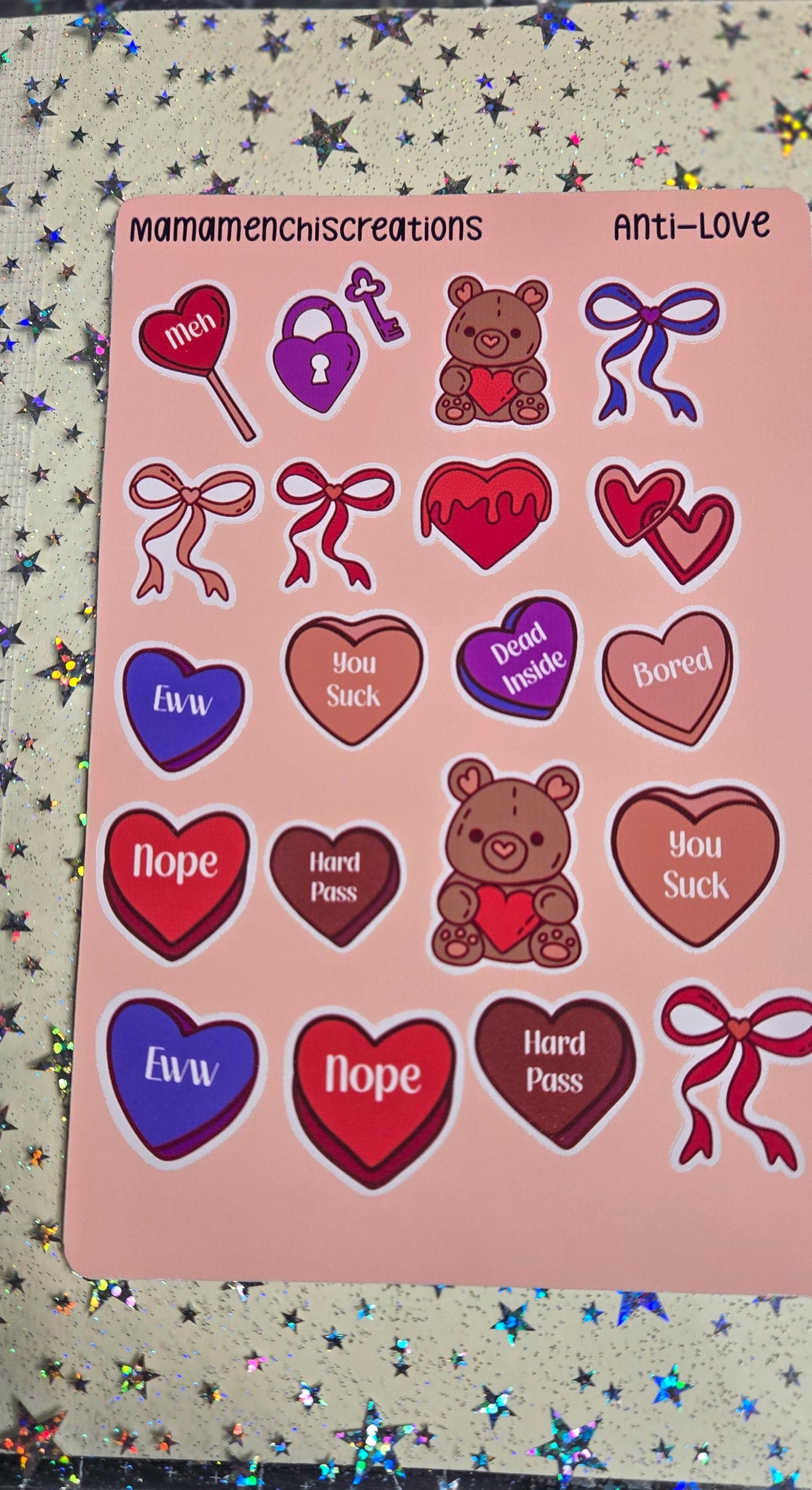 Anti- Valentine's Day Bujo Journal Planner deco Sticker Sheet