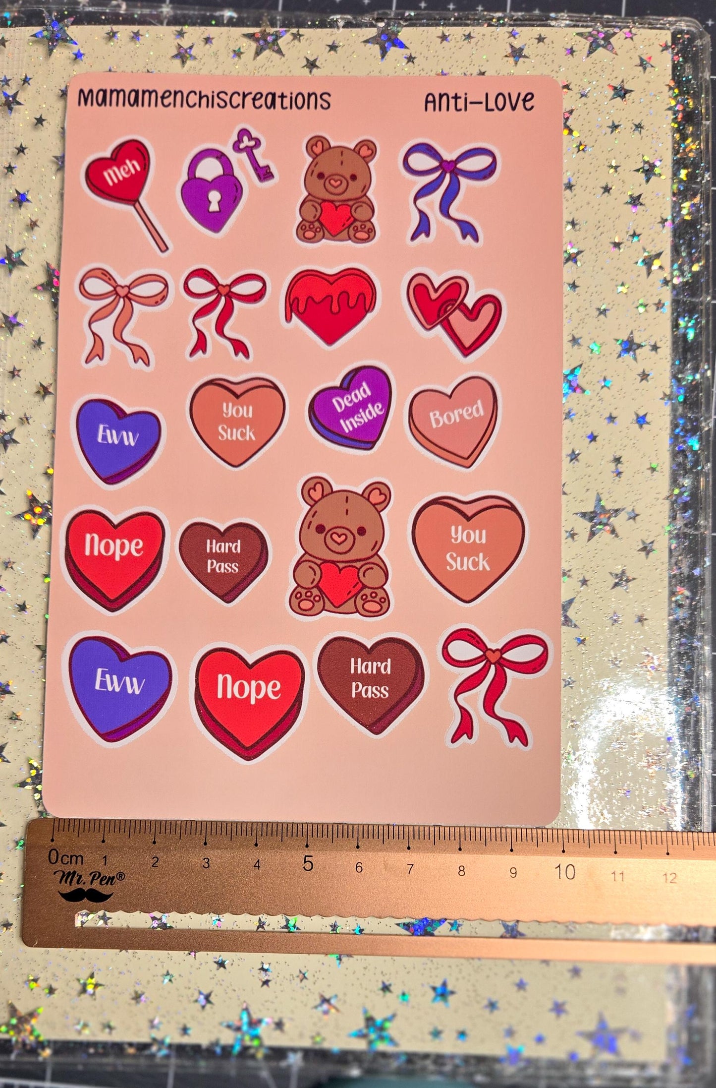 Anti- Valentine's Day Bujo Journal Planner deco Sticker Sheet