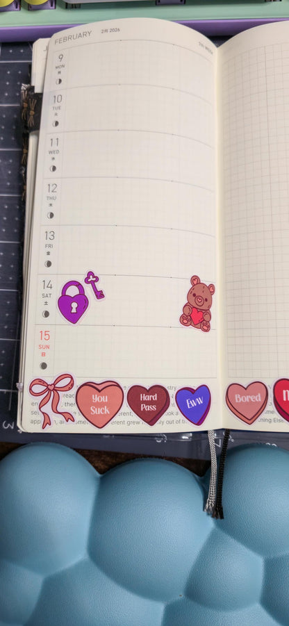 Anti- Valentine's Day Bujo Journal Planner deco Sticker Sheet