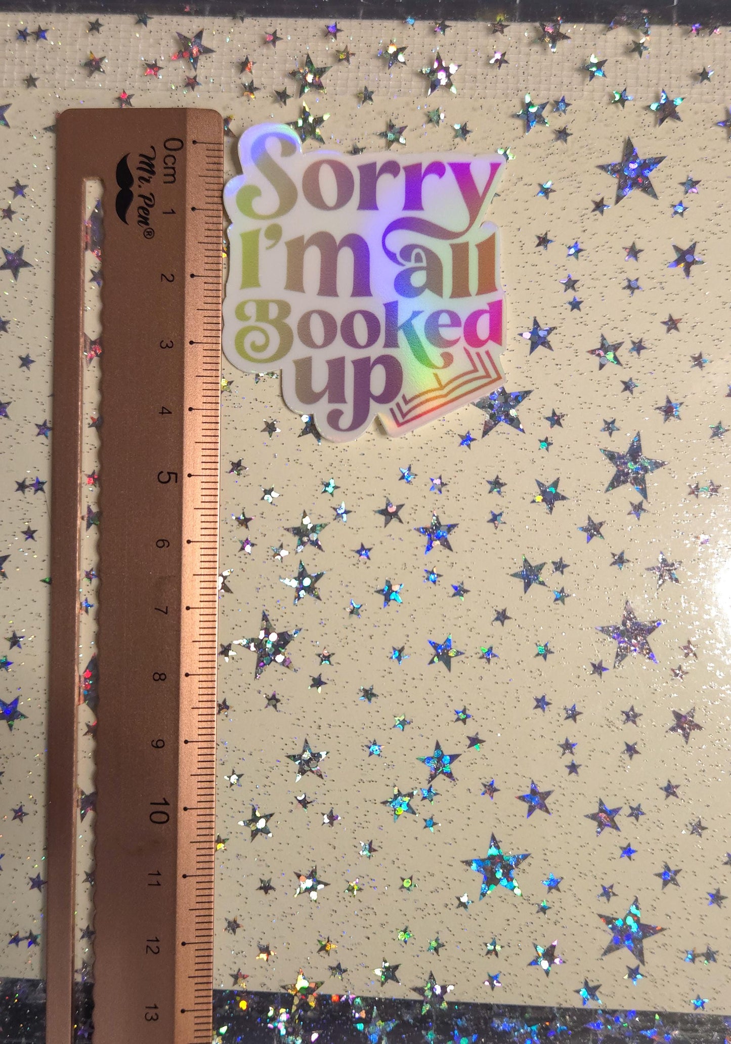 Bookish Vibes Book Lover Glossy Holographic Die Cut Bujo Journal Planner Laptop Sticker