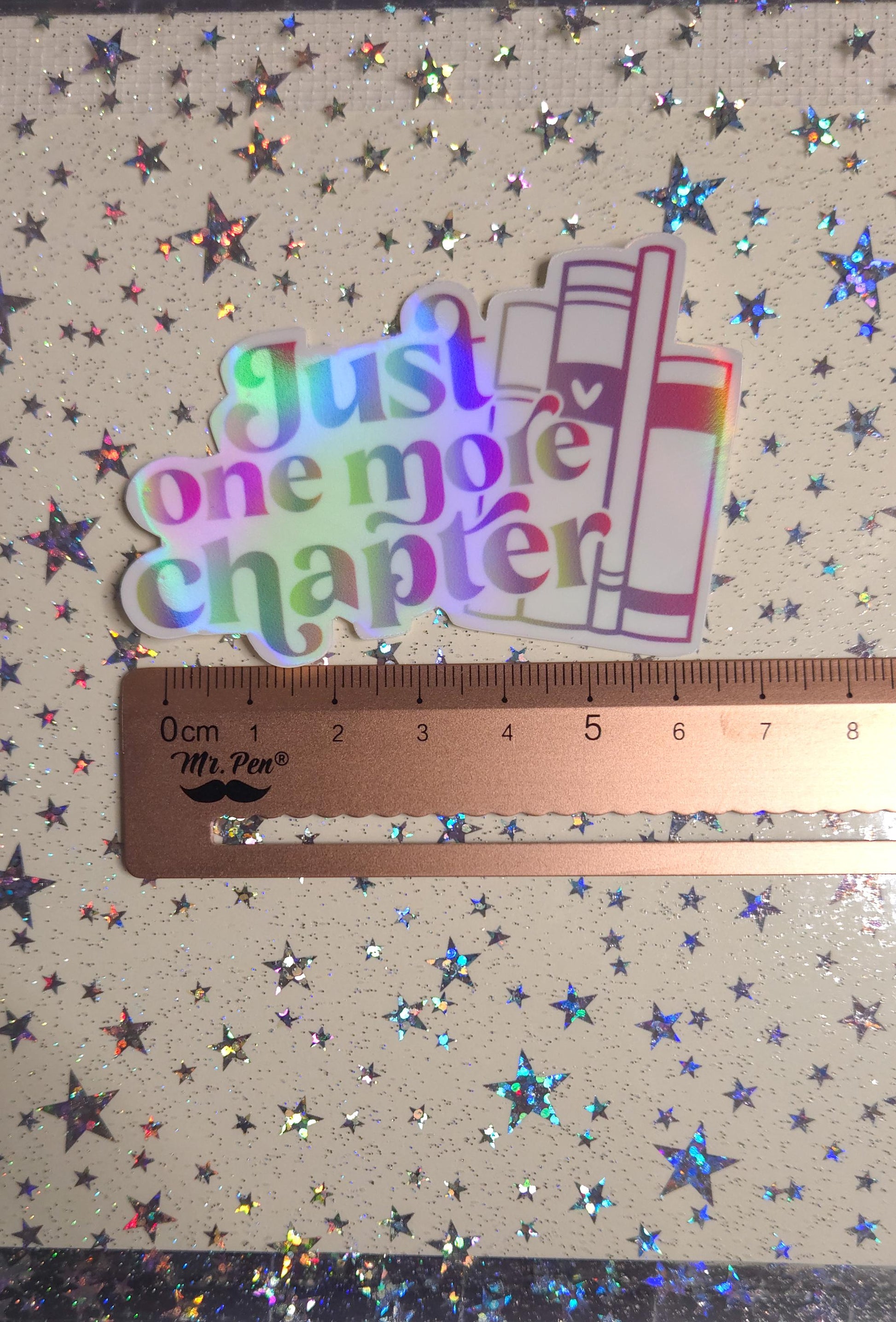 Bookish Vibes Book Lover Glossy Holographic Die Cut Bujo Journal Planner Laptop Sticker