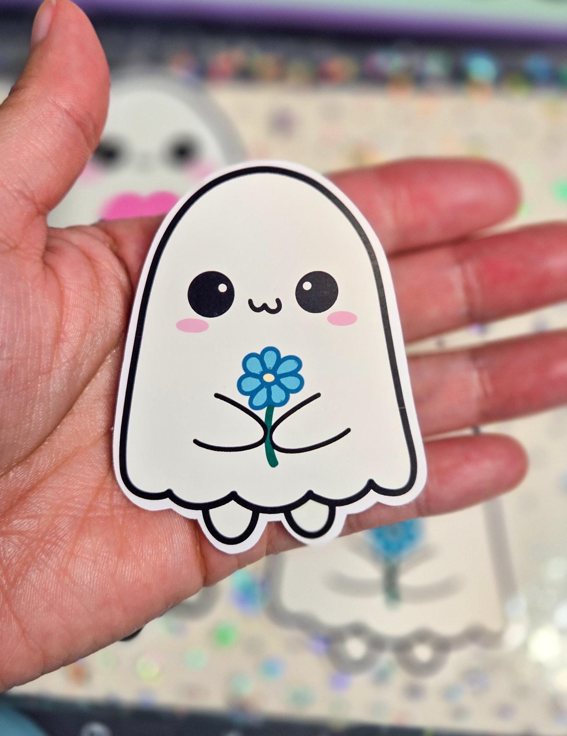 Ghost Stickers | Heart & Flower, Bujo Planner Stickers