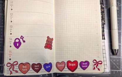 Anti- Valentine's Day Bujo Journal Planner deco Sticker Sheet