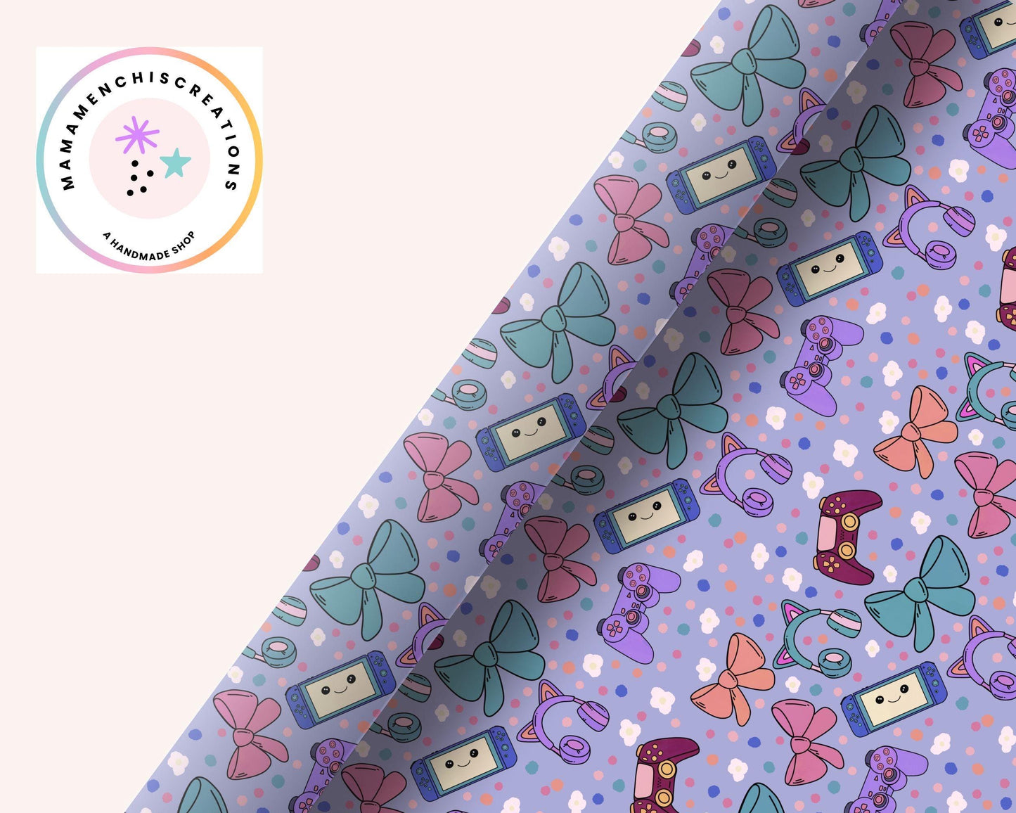 Gamer Girl 12x12 Repeating Pattern Digital Paper Sublimation DTF PNG Digital Download