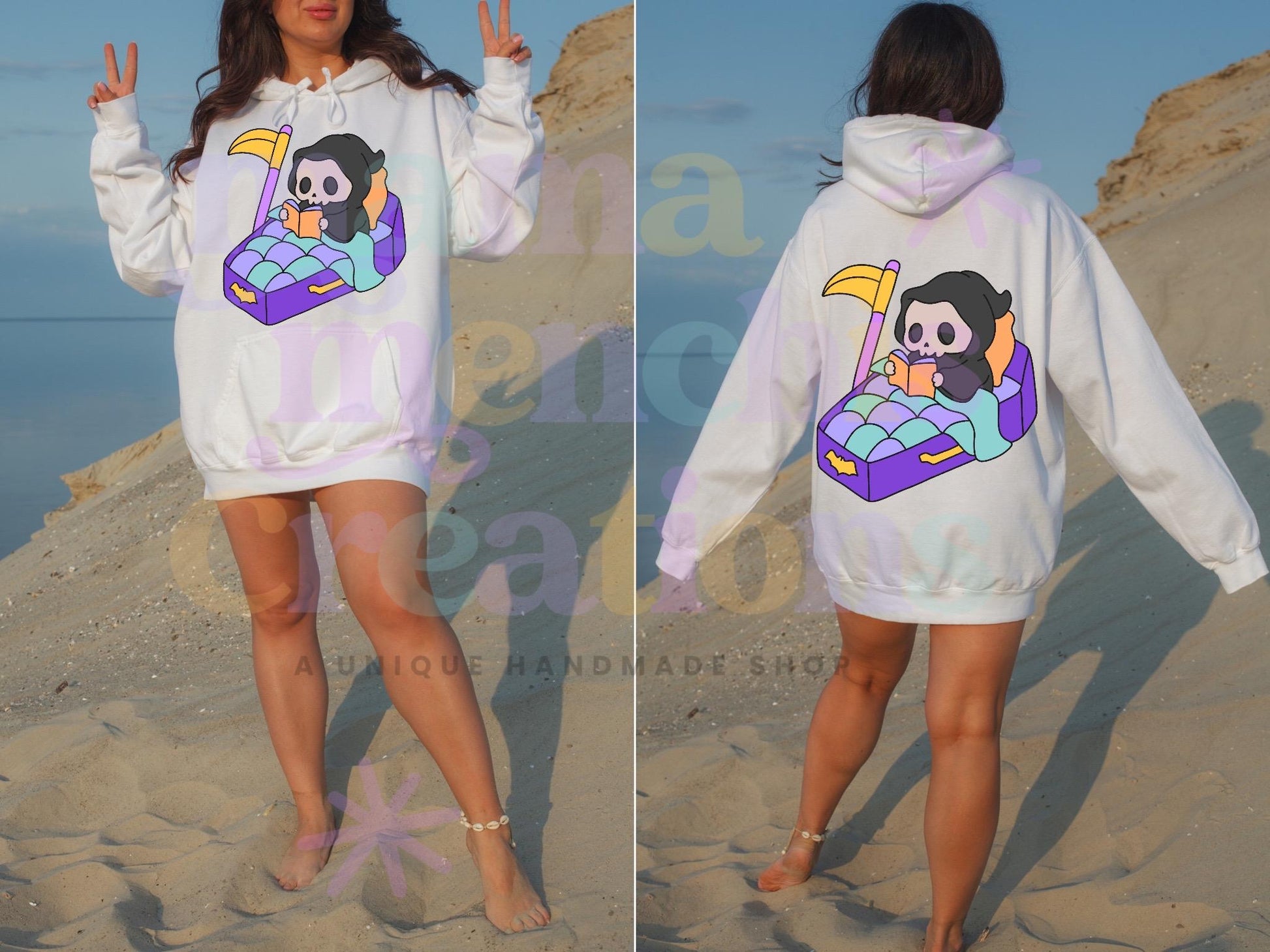 Pastel Grim Reaper Coffin Sublimation DTF PNG Digital Download