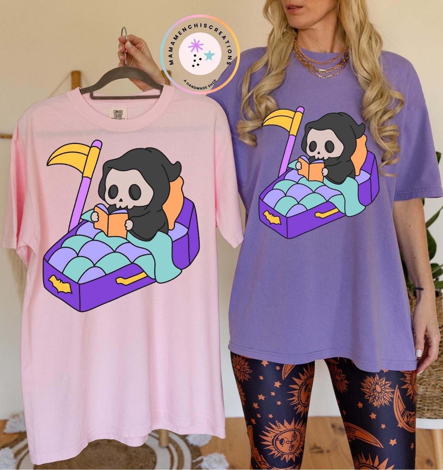 Pastel Grim Reaper Coffin Sublimation DTF PNG Digital Download