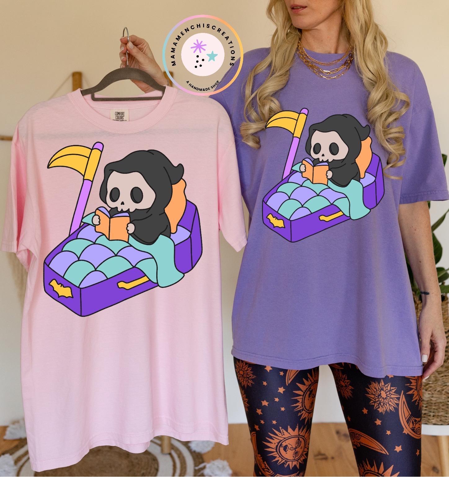 Pastel Grim Reaper Coffin Sublimation DTF PNG Digital Download