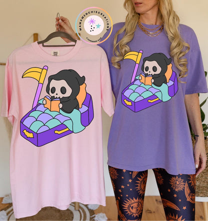 Pastel Grim Reaper Coffin Sublimation DTF PNG Digital Download