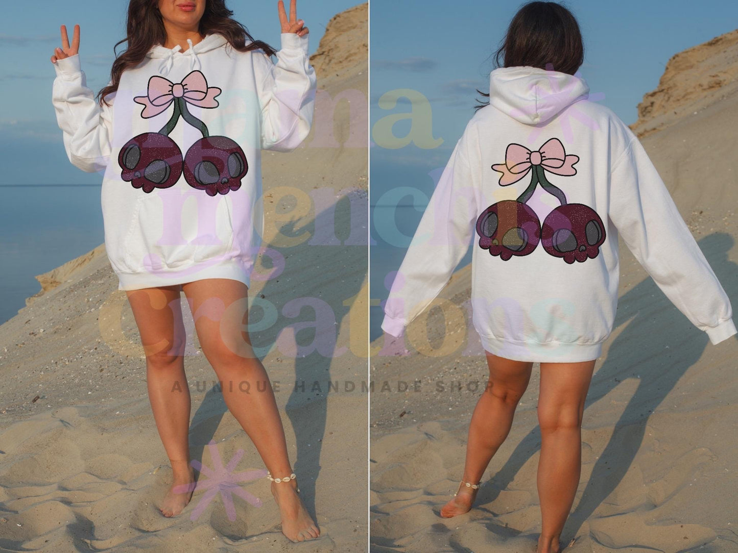 Pastel Goth Skeleton Cherry Sublimation DTF PNG Digital Download