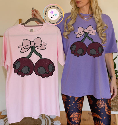 Pastel Goth Skeleton Cherry Sublimation DTF PNG Digital Download