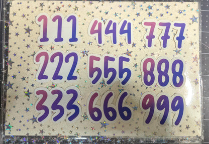 Angel Number Manifestation Glossy Die Cut Bujo Journal Planner Laptop Sticker