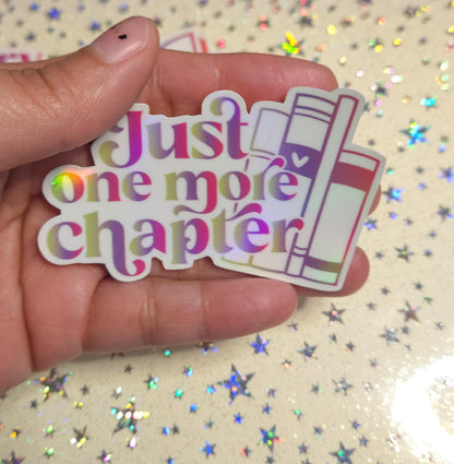 Bookish Vibes Book Lover Glossy Holographic Die Cut Bujo Journal Planner Laptop Sticker