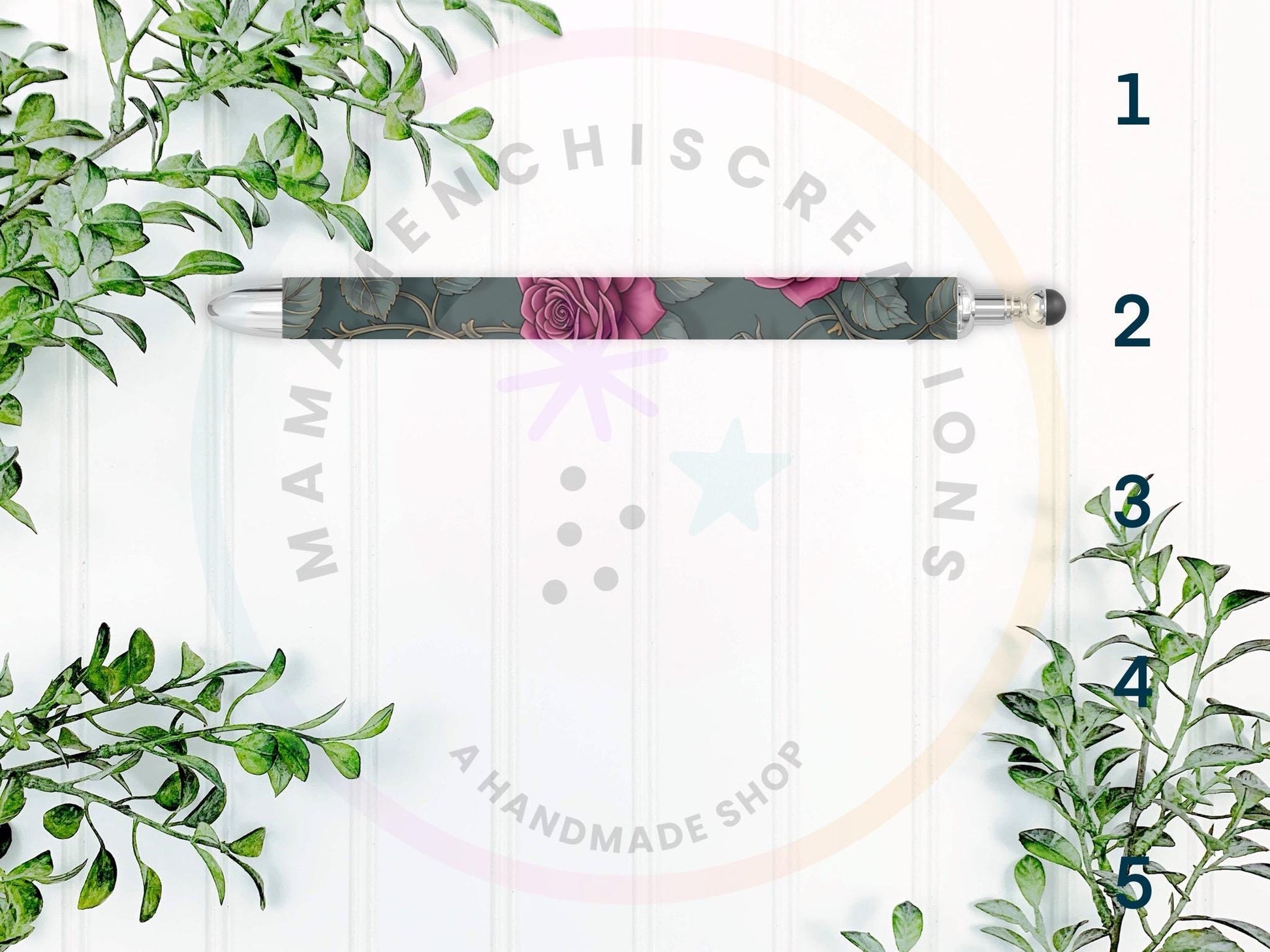 Gothic Spring Florals Refillable Retractable Gel Pen
