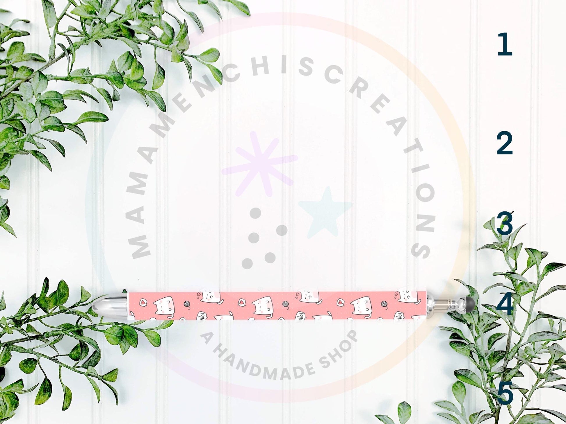 Pink Stacked Cats Cat Lover Refillable Retractable Gel Pen