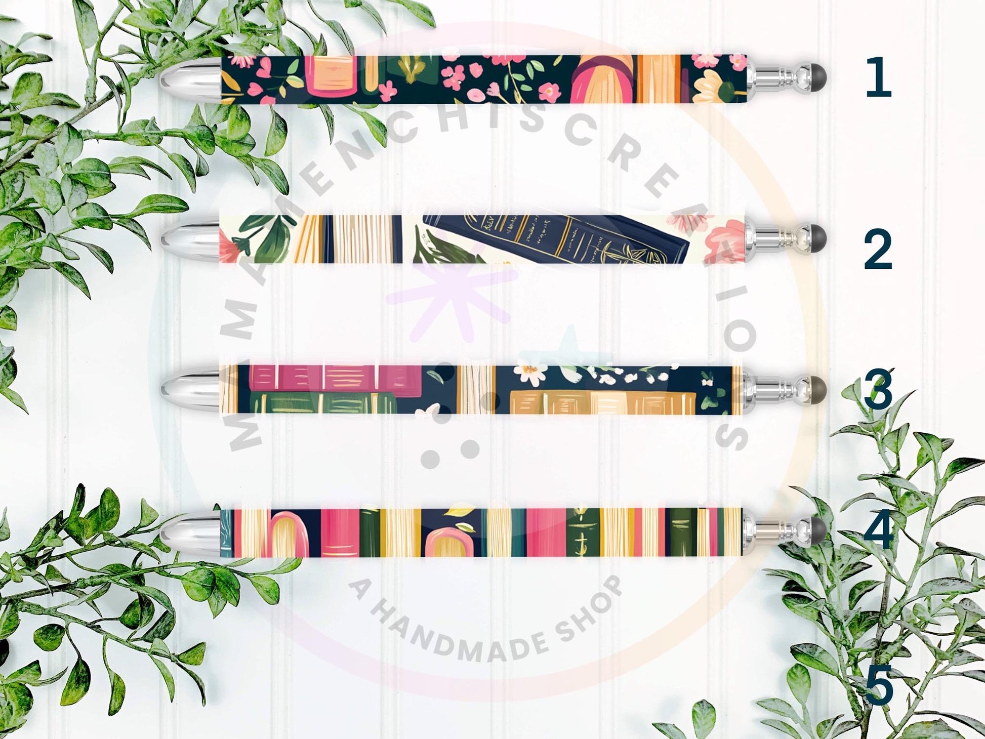 Bookish and Floral Vibes Refillable Retractable Gel Pen