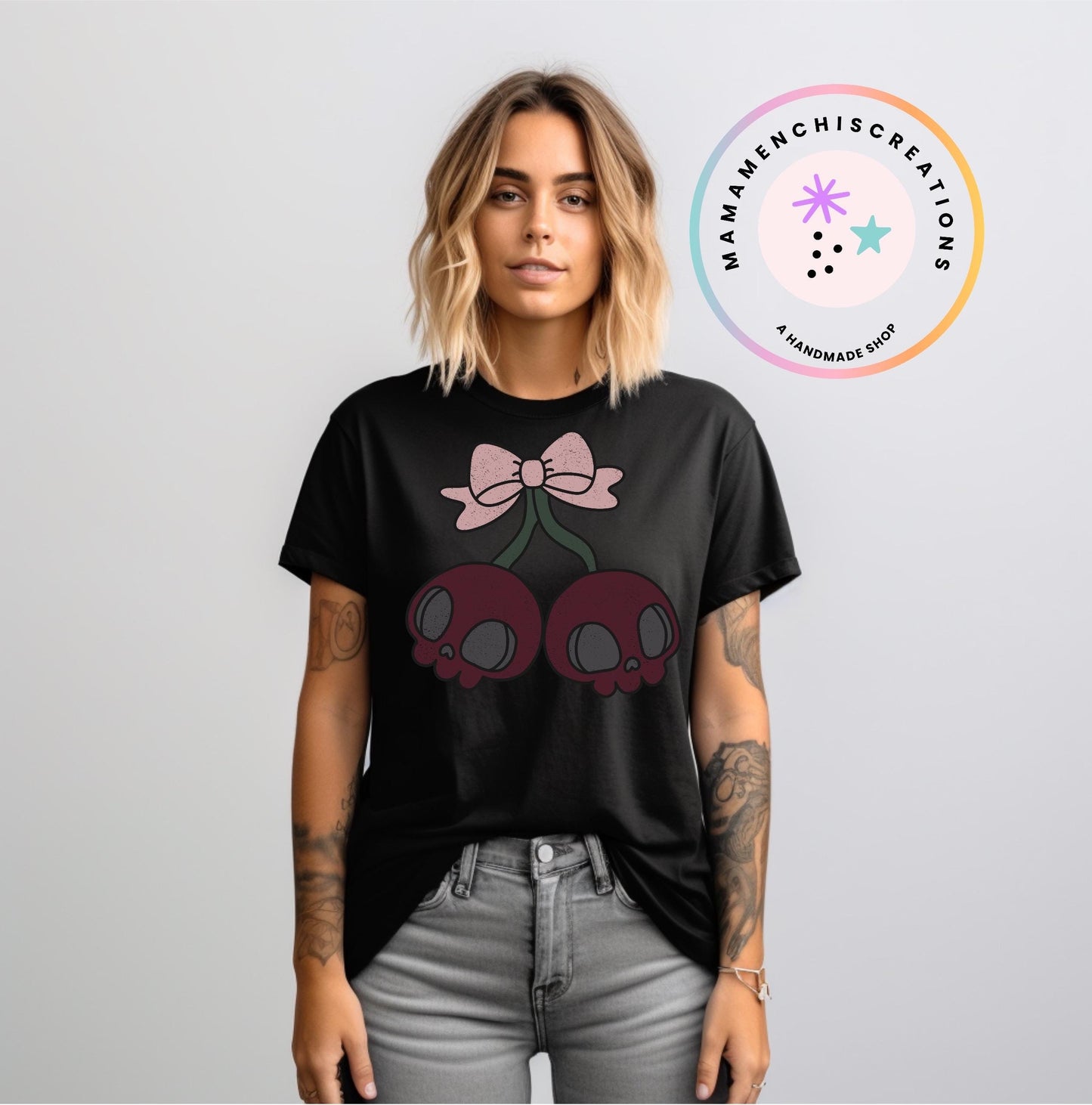 Pastel Goth Skeleton Cherry Sublimation DTF PNG Digital Download