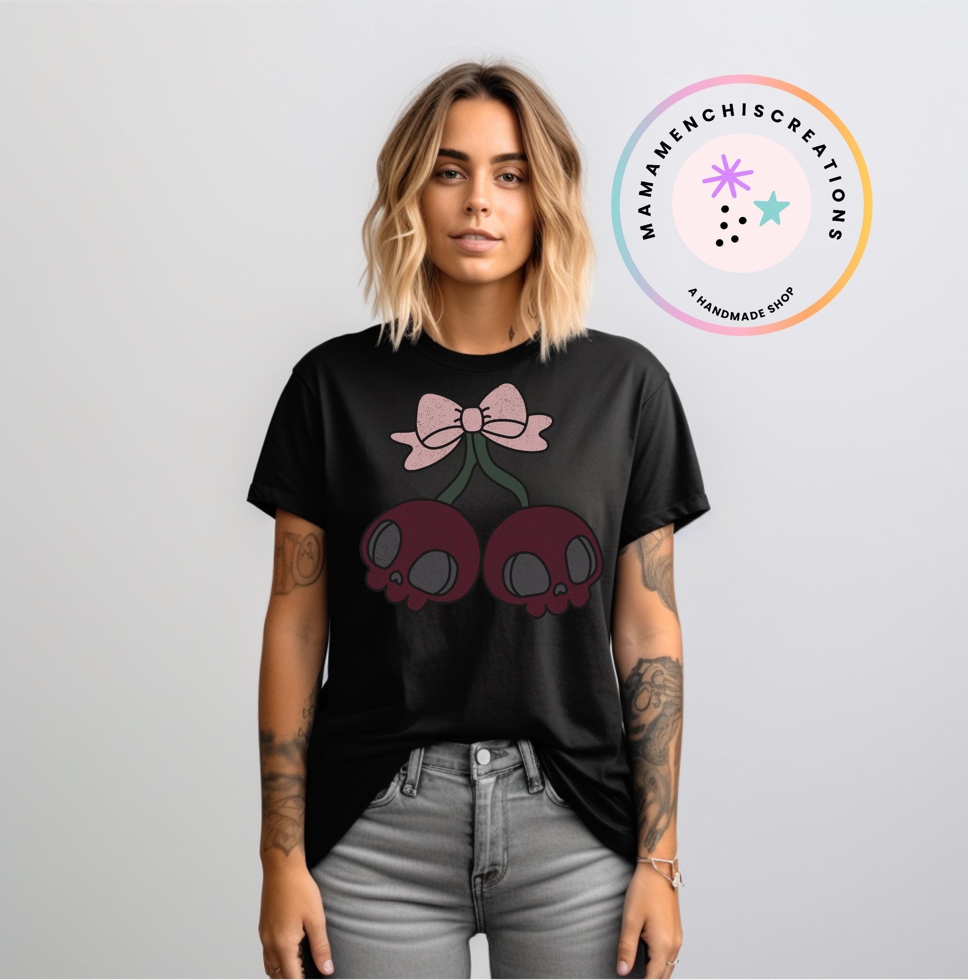 Pastel Goth Skeleton Cherry Sublimation DTF PNG Digital Download