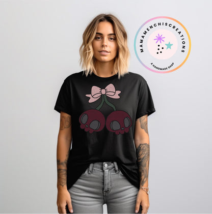 Pastel Goth Skeleton Cherry Sublimation DTF PNG Digital Download