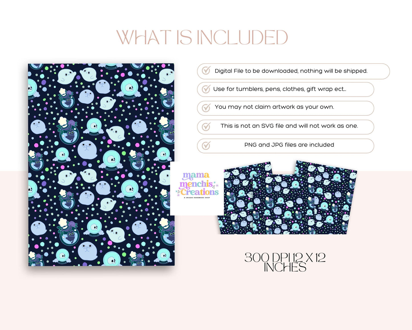 Witchy Ghouls 12x12 Repeating Pattern Digital Paper Sublimation DTF PNG Digital Download