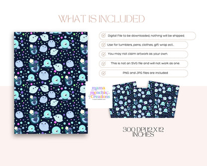 Witchy Ghouls 12x12 Repeating Pattern Digital Paper Sublimation DTF PNG Digital Download