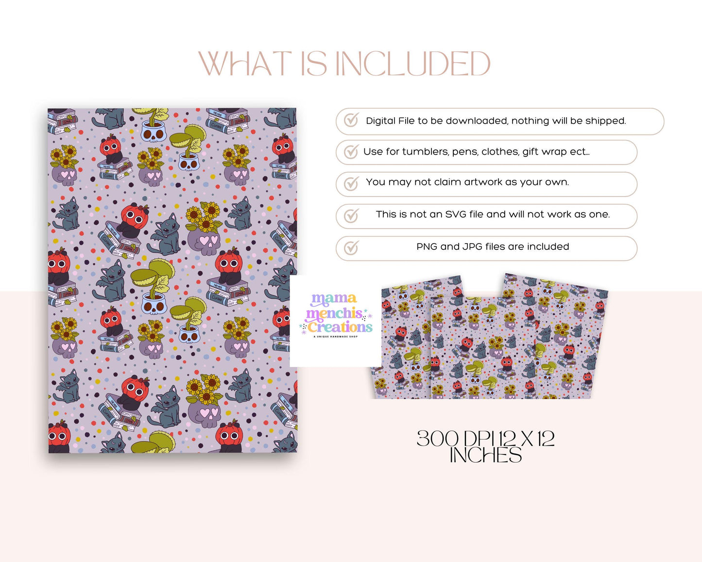 Morbid Plants 12x12 Repeating Digital Paper Sublimation DTF PNG Digital Download
