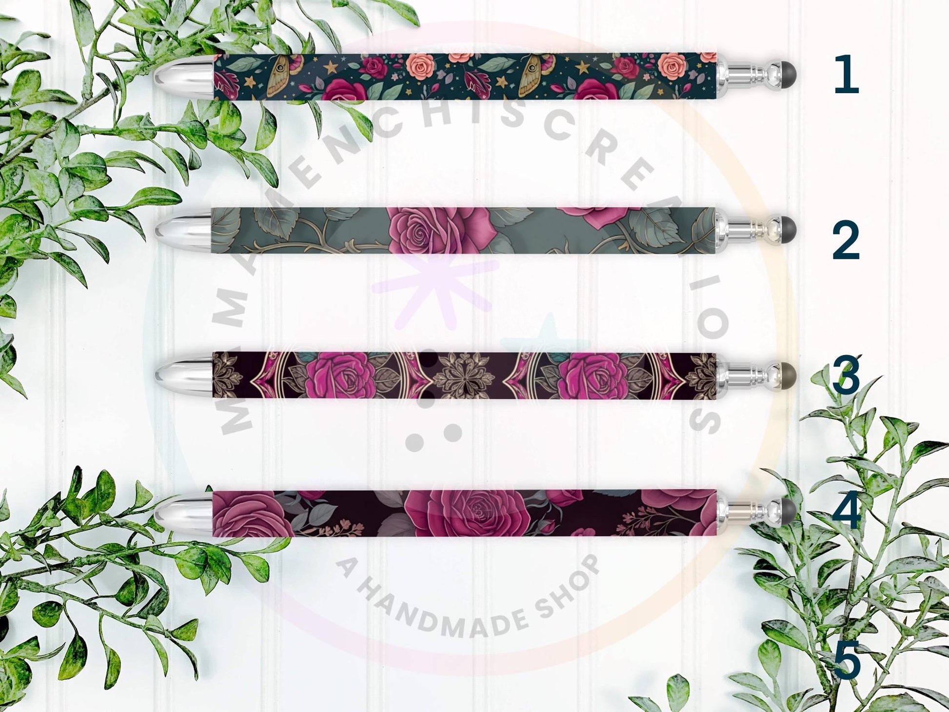 Gothic Spring Florals Refillable Retractable Gel Pen
