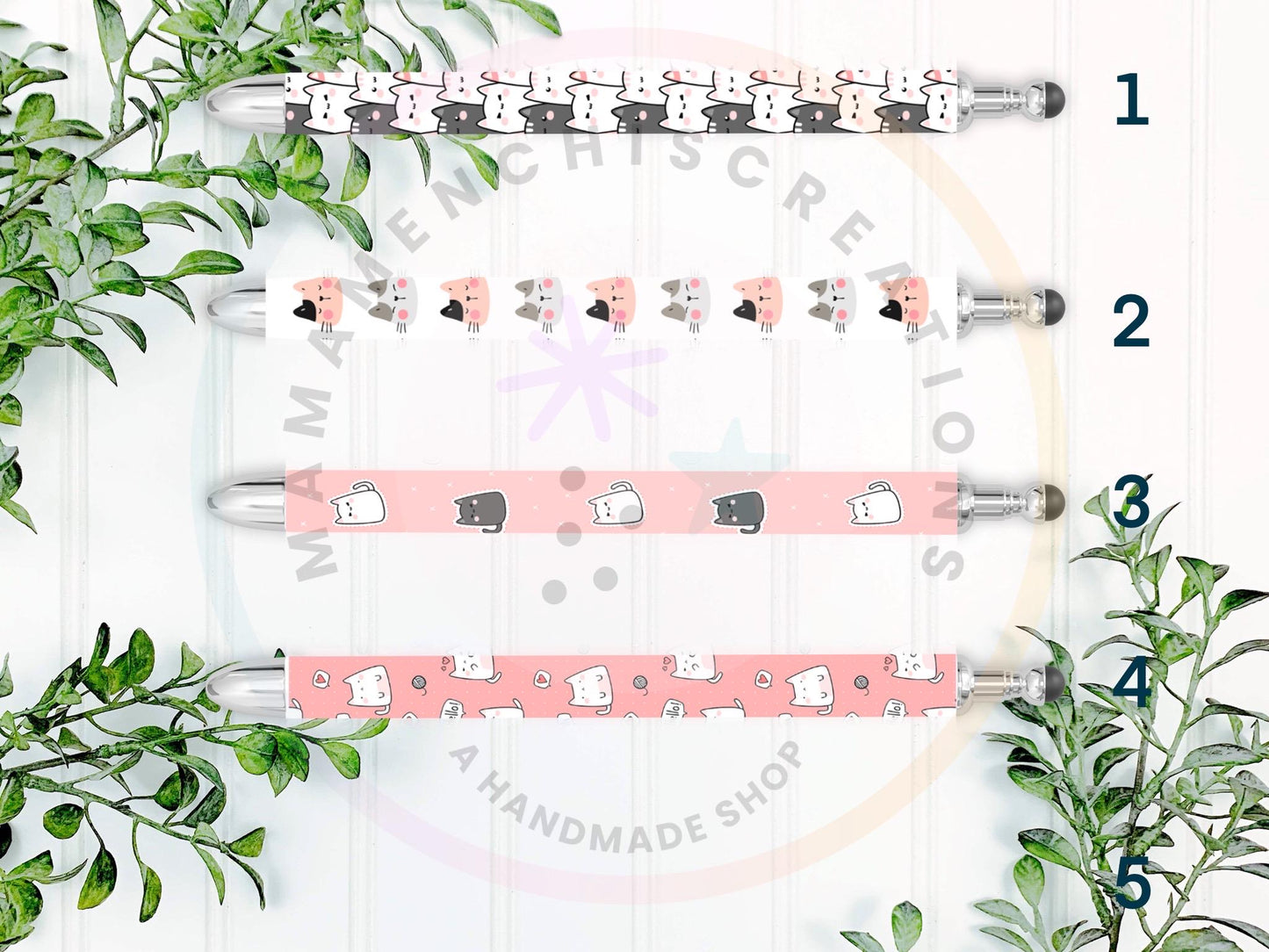 Pink Stacked Cats Cat Lover Refillable Retractable Gel Pen