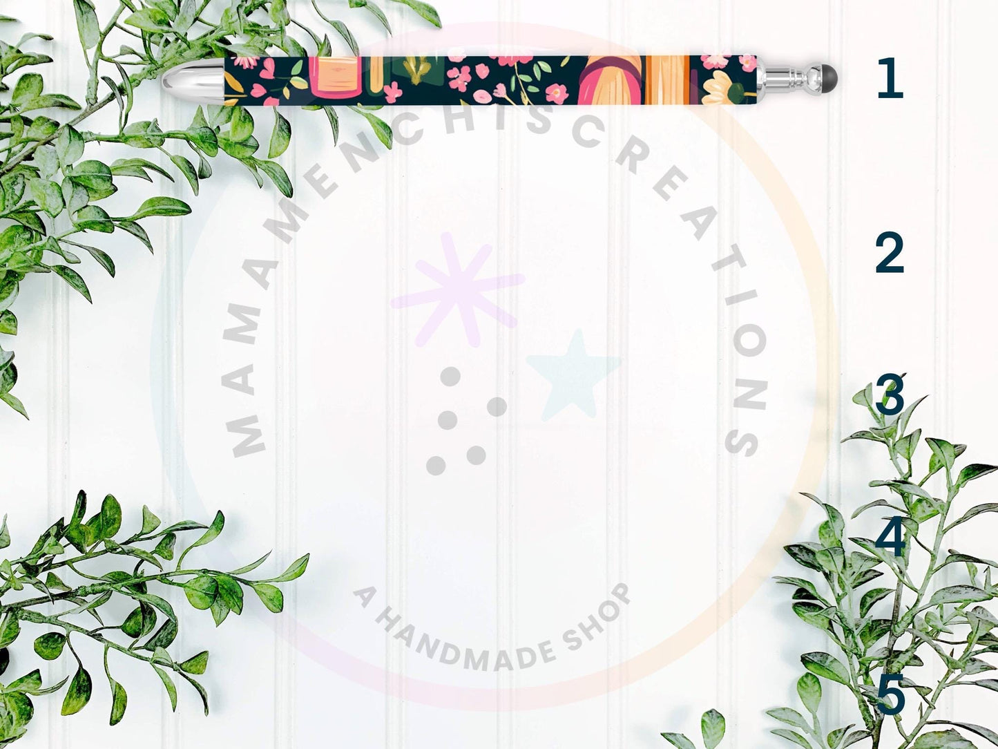 Bookish and Floral Vibes Refillable Retractable Gel Pen