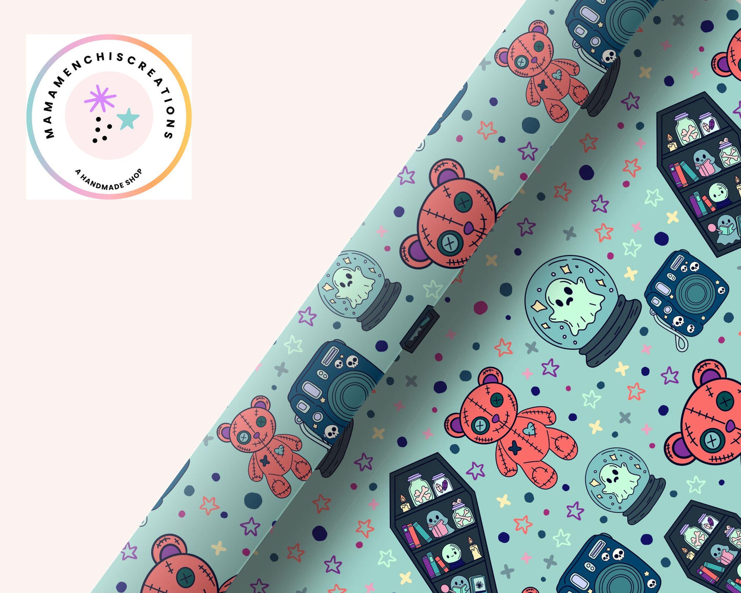 Bookish Ghosts 12x12 Repeating Pattern Digital Paper Sublimation DTF PNG Digital Download