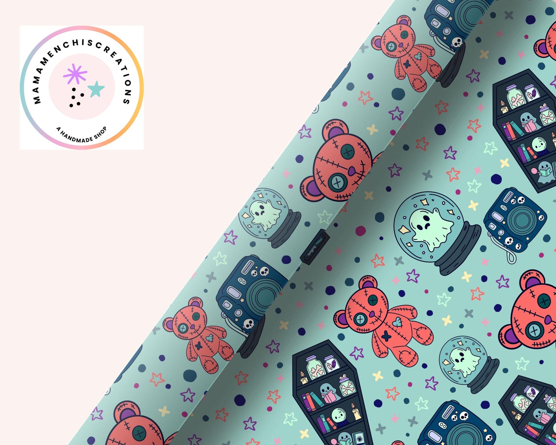 Bookish Ghosts 12x12 Repeating Pattern Digital Paper Sublimation DTF PNG Digital Download